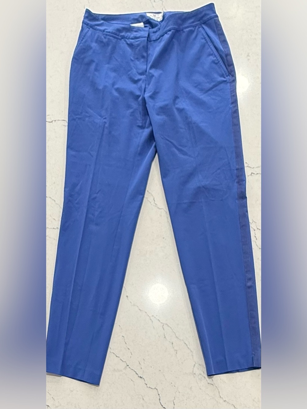 Vineyard Vines Blue Slim Straight Twill Pants Women's 6 Stretch Pockets